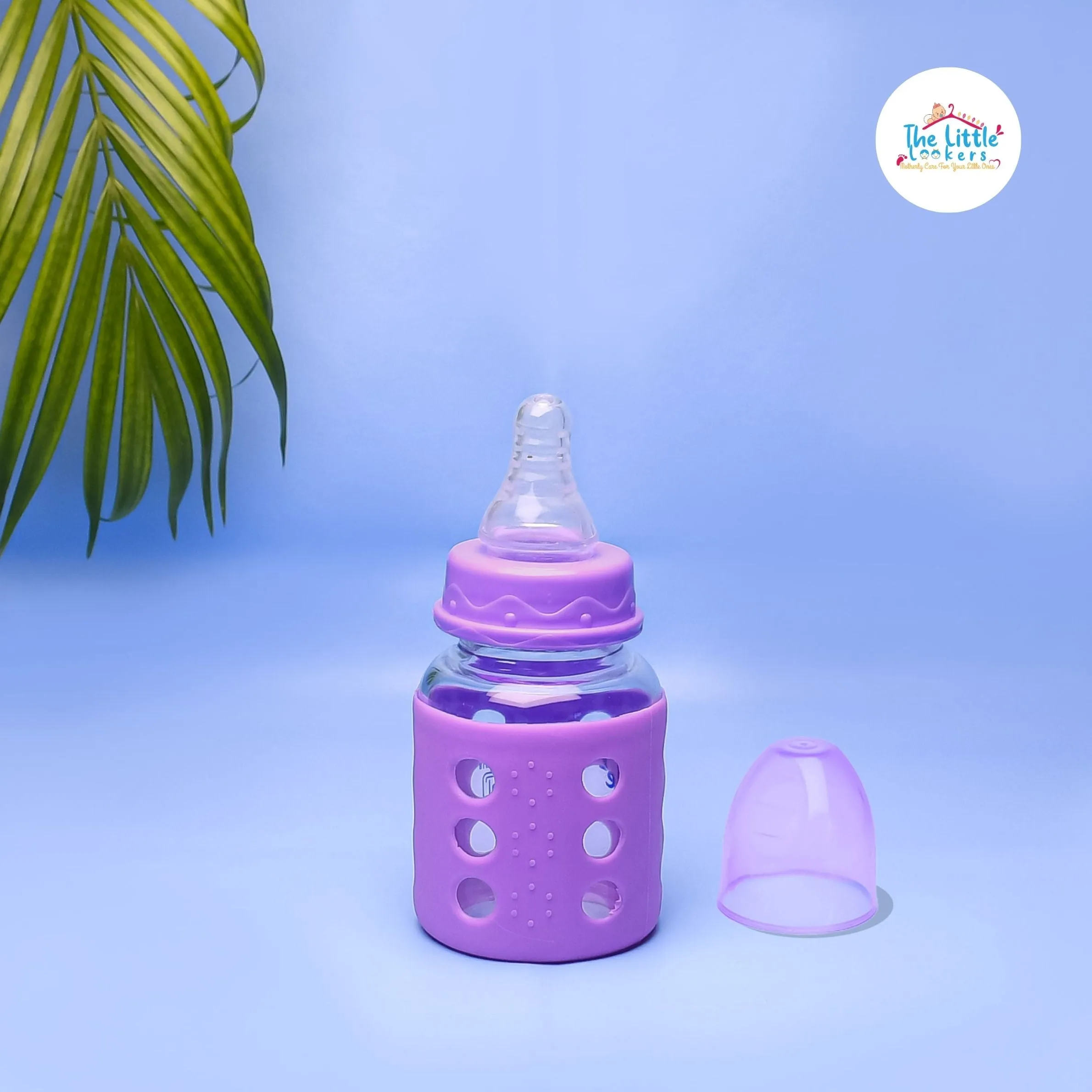 The Little Lookers High Borosilicate Glass Feeding Bottle for Baby/Feeder for Newborn |Super Soft Flow Control & Anti Colic Nipple for Infants/Toddlers(Pack of 2)