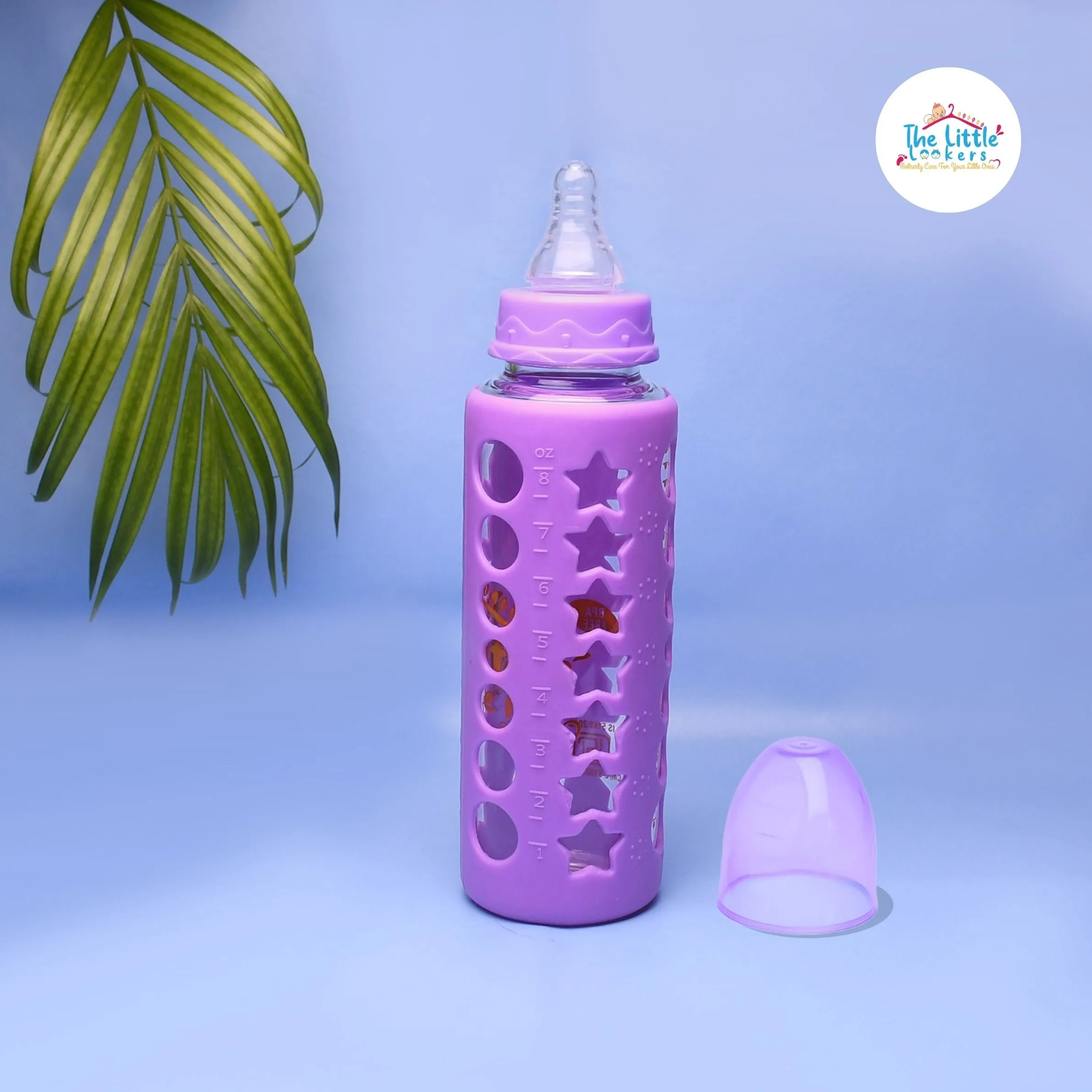 The Little Lookers High Borosilicate Glass Feeding Bottle for Baby/Feeder for Newborn |Super Soft Flow Control & Anti Colic Nipple for Infants/Toddlers(Pack of 2)