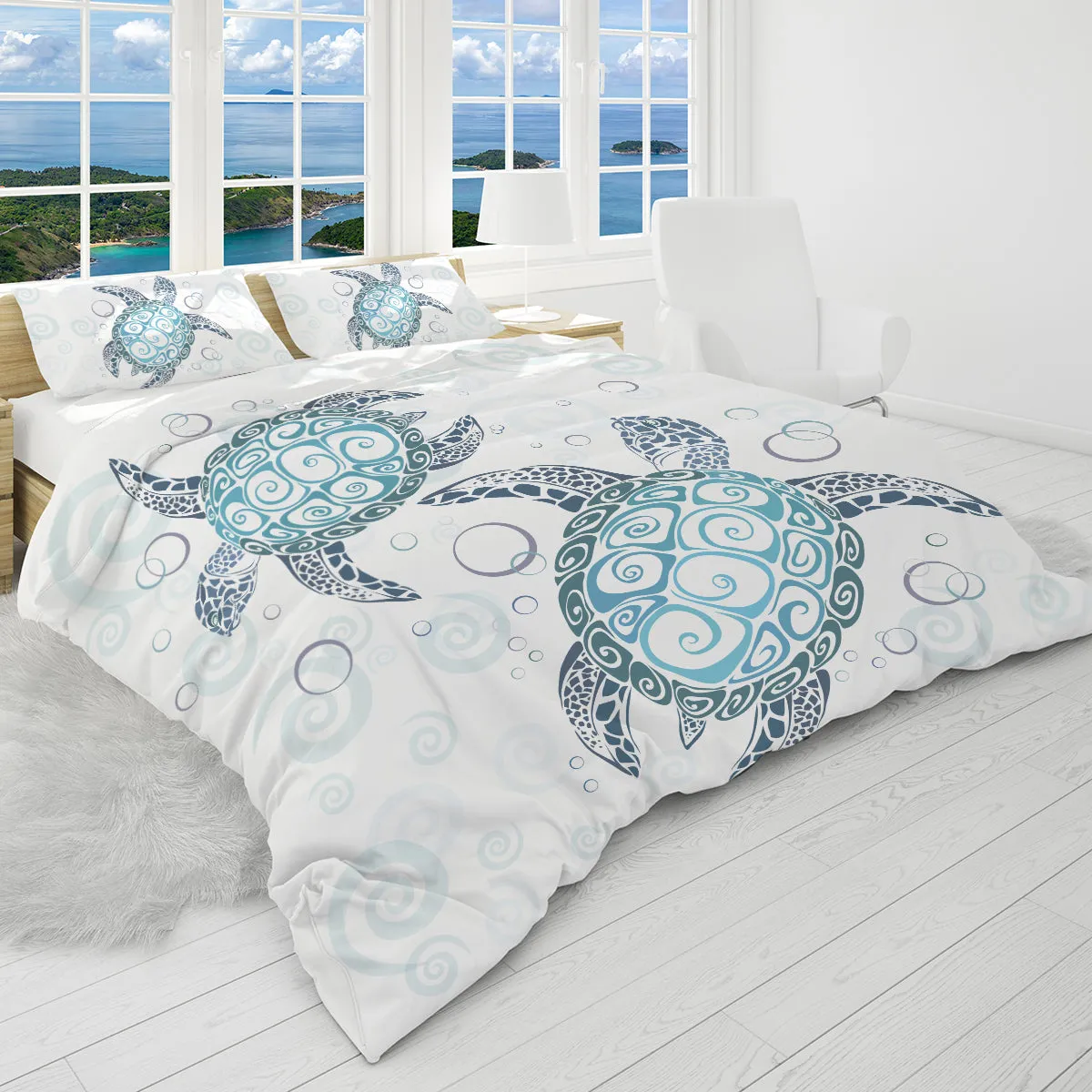 The Original Sea Turtle Twist Reversible Bedcover Set