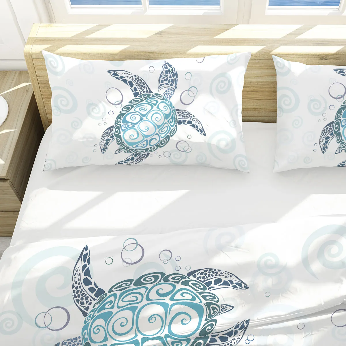 The Original Sea Turtle Twist Reversible Bedcover Set