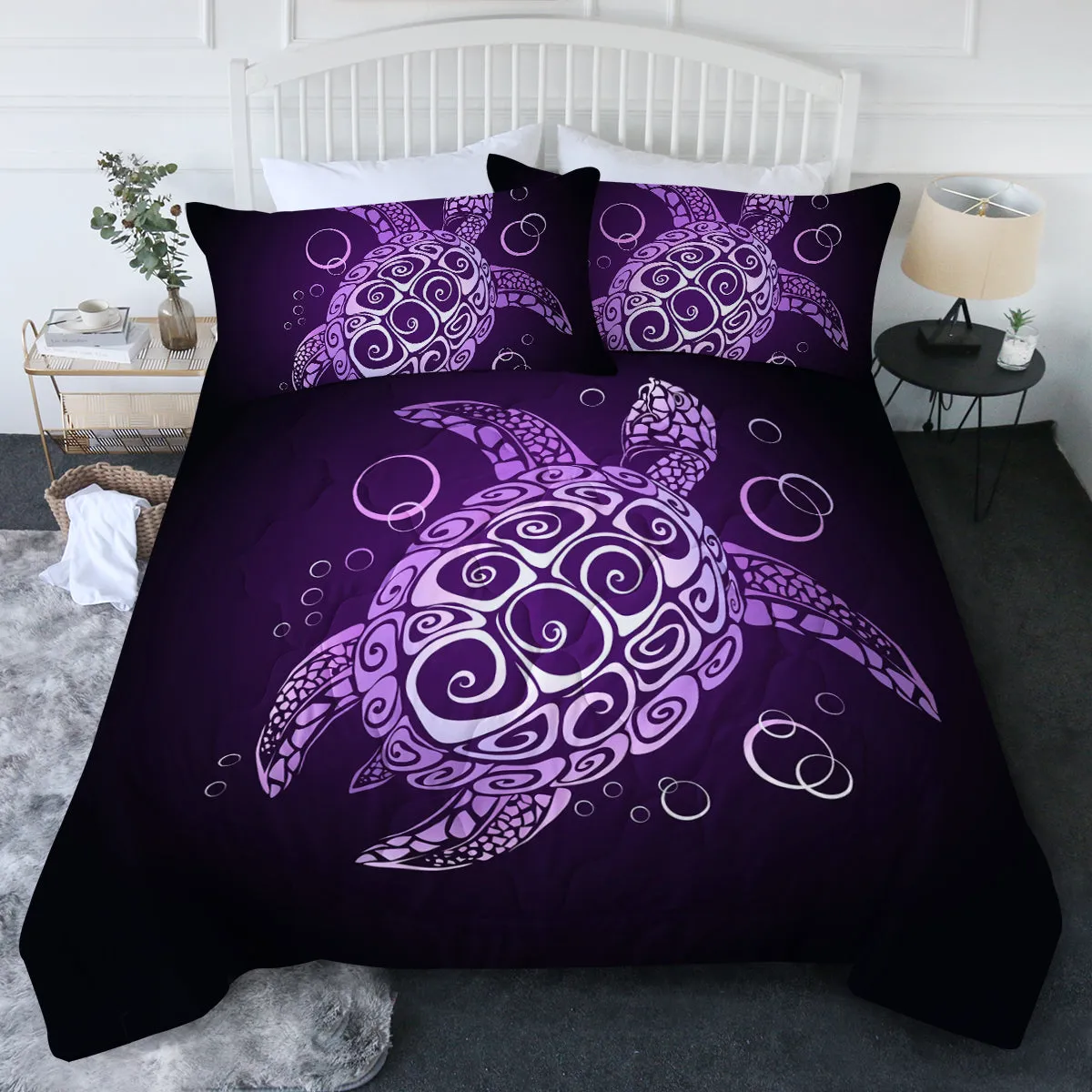 The Purple Turtle Twist Comforter Set