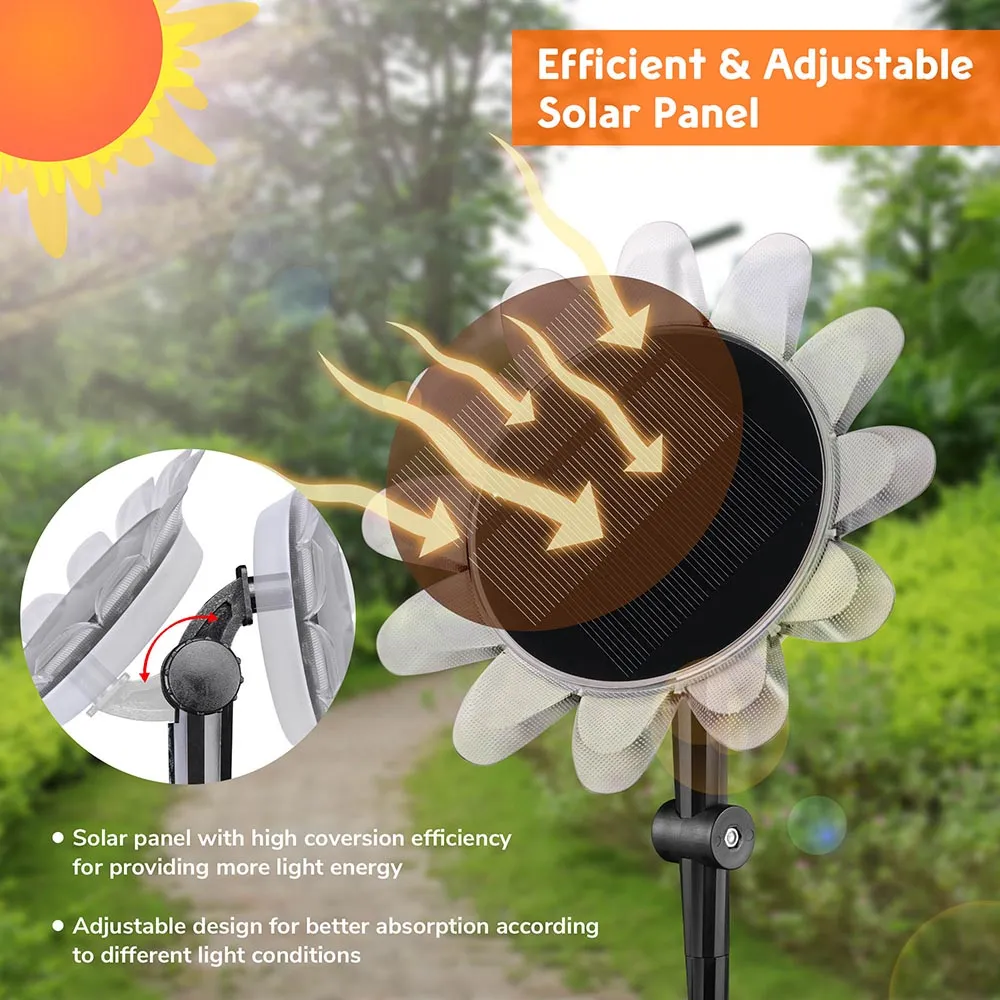 TheLAShop Solar Yard Light Sunflower with Stake Outdoor Waterproof RGB