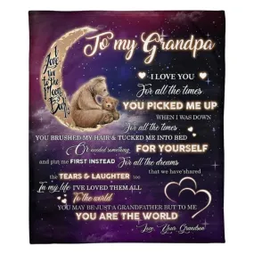 To My Grandpa - From Grandson - BearBlanket - A320 - Premium Blanket