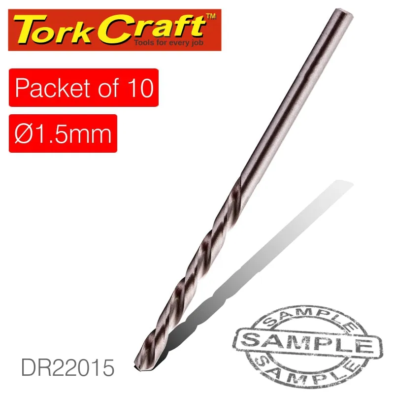 TORK CRAFT DRILL HSS 1.5MM 135DEG 10 PACK INDUSTRIAL BIT DR22015