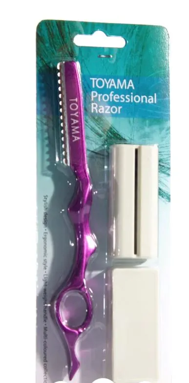 Toyama Professional Razor Aluminium With Japanese Steel Blades  - BLUE-  Feather Styling Razor