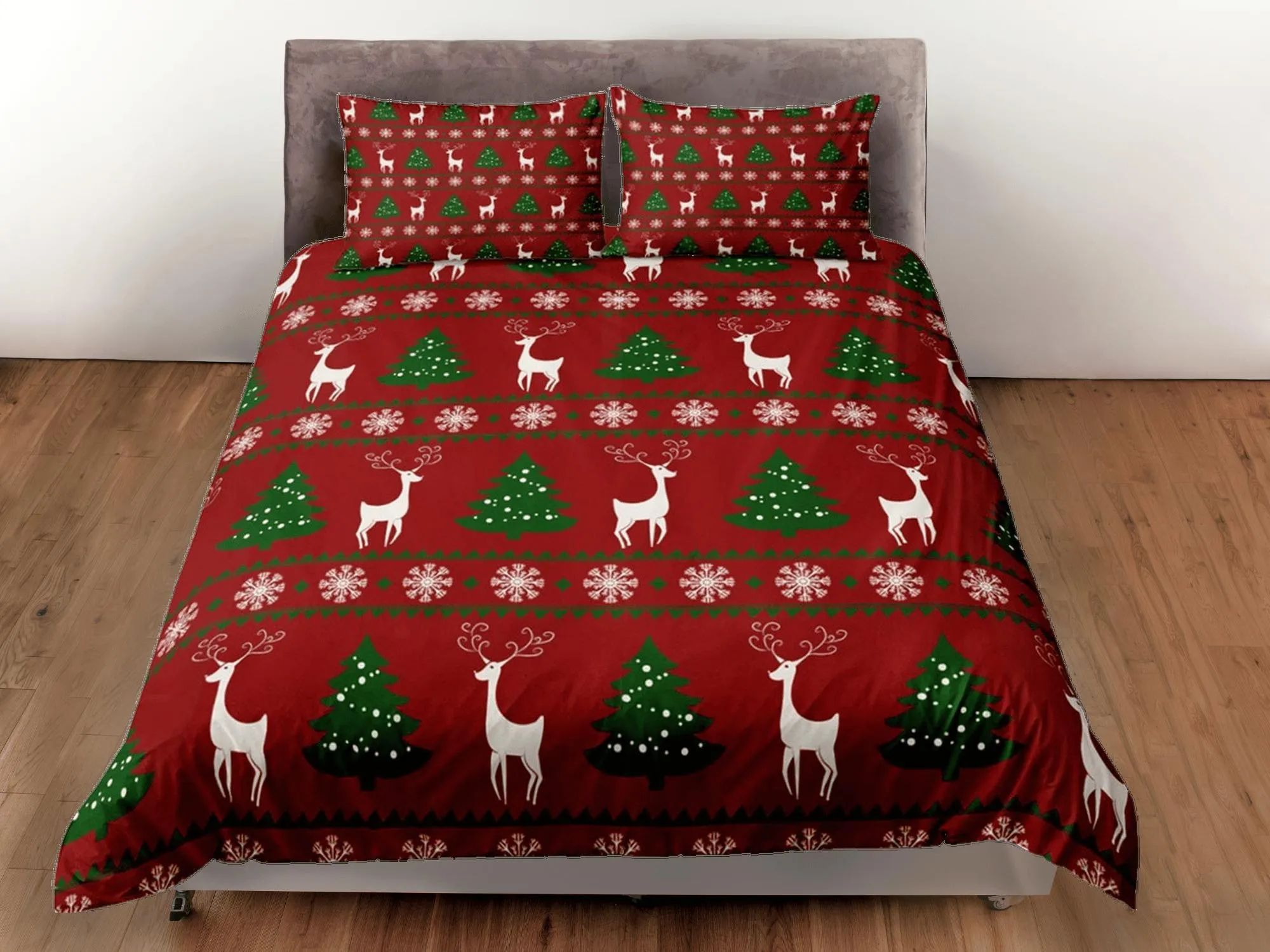 Ugly christmas sweater inspired duvet cover set christmas full size bedding & pillowcase, college bedding, crib toddler bedding holiday gift