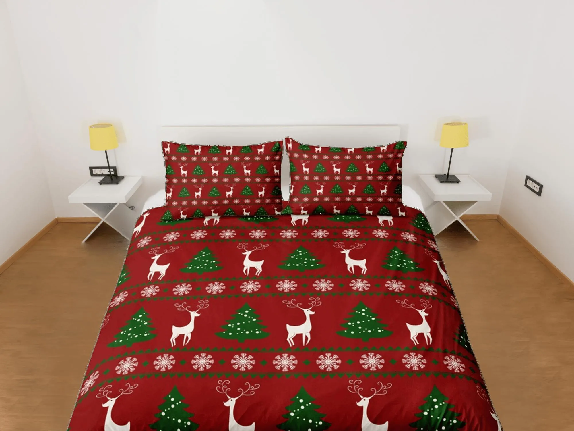 Ugly christmas sweater inspired duvet cover set christmas full size bedding & pillowcase, college bedding, crib toddler bedding holiday gift