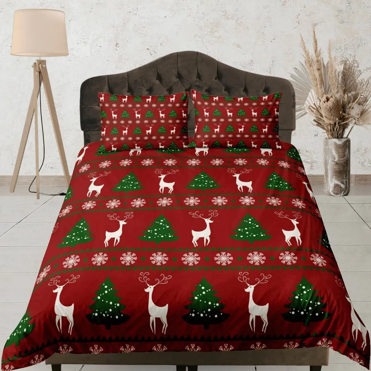 Ugly christmas sweater inspired duvet cover set christmas full size bedding & pillowcase, college bedding, crib toddler bedding holiday gift