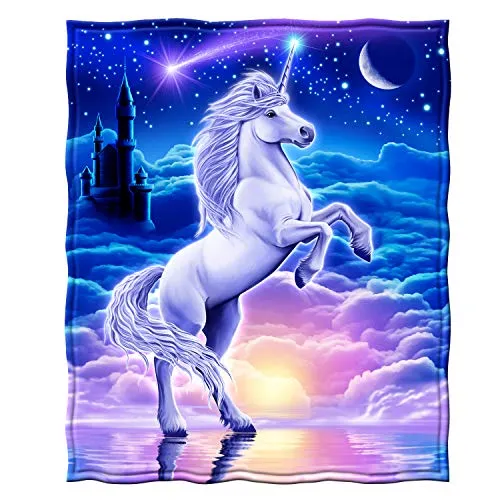 Unicorn Fleece Throw Blanket