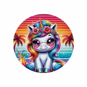 Unicorn_Awd35127  Circular Micro Fleece Blanket 60"