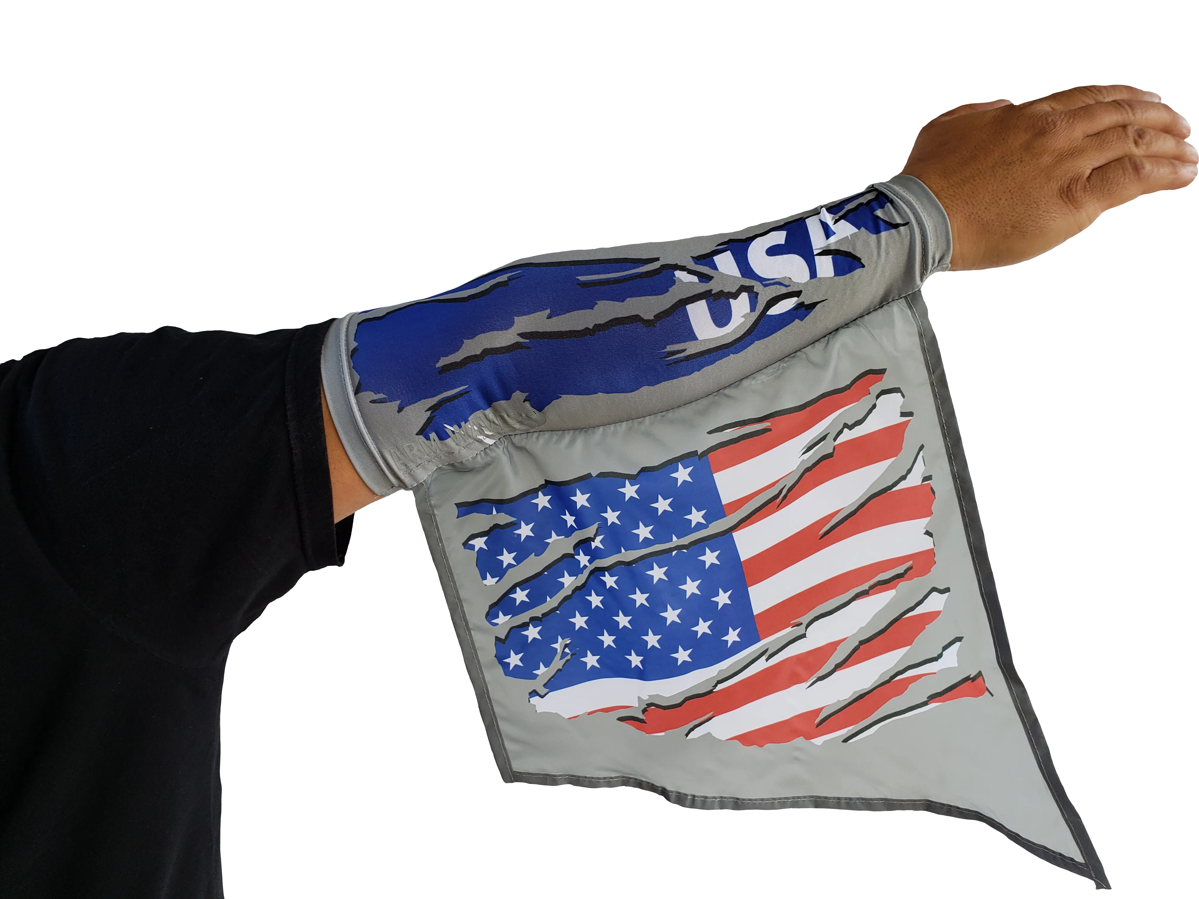 USA REFLECTIVE ARM SLEEVE FLAG, wearable flags that reflect light