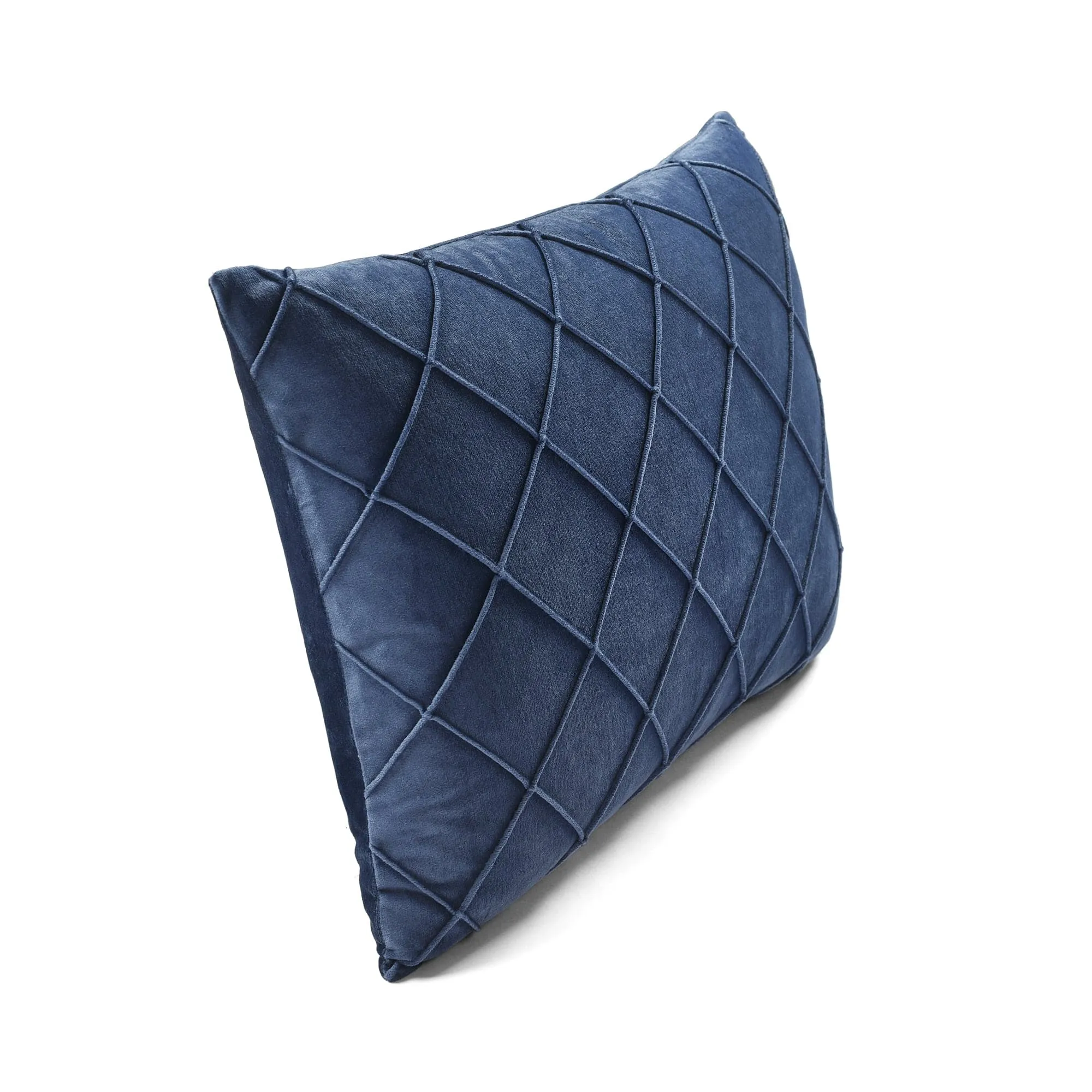 Velvet Diamond Pintuck Decorative Throw Pillow Cover