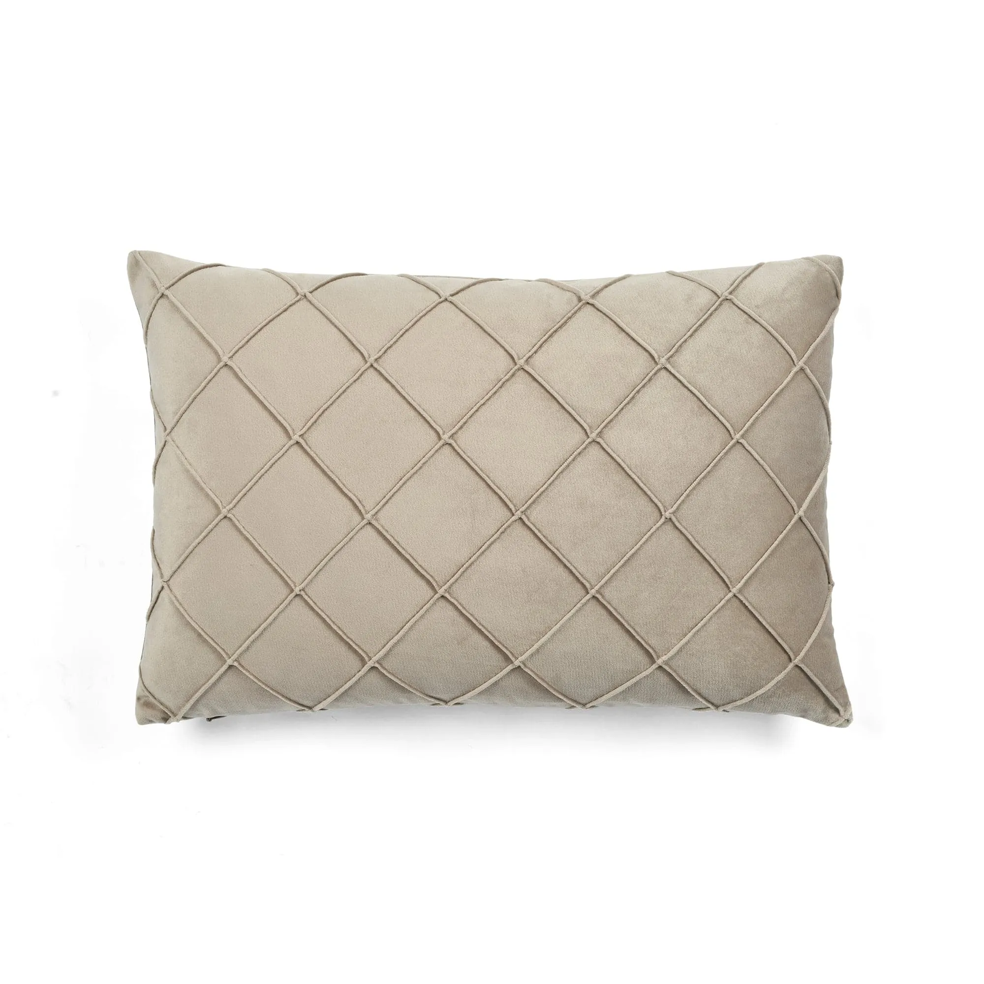 Velvet Diamond Pintuck Decorative Throw Pillow Cover