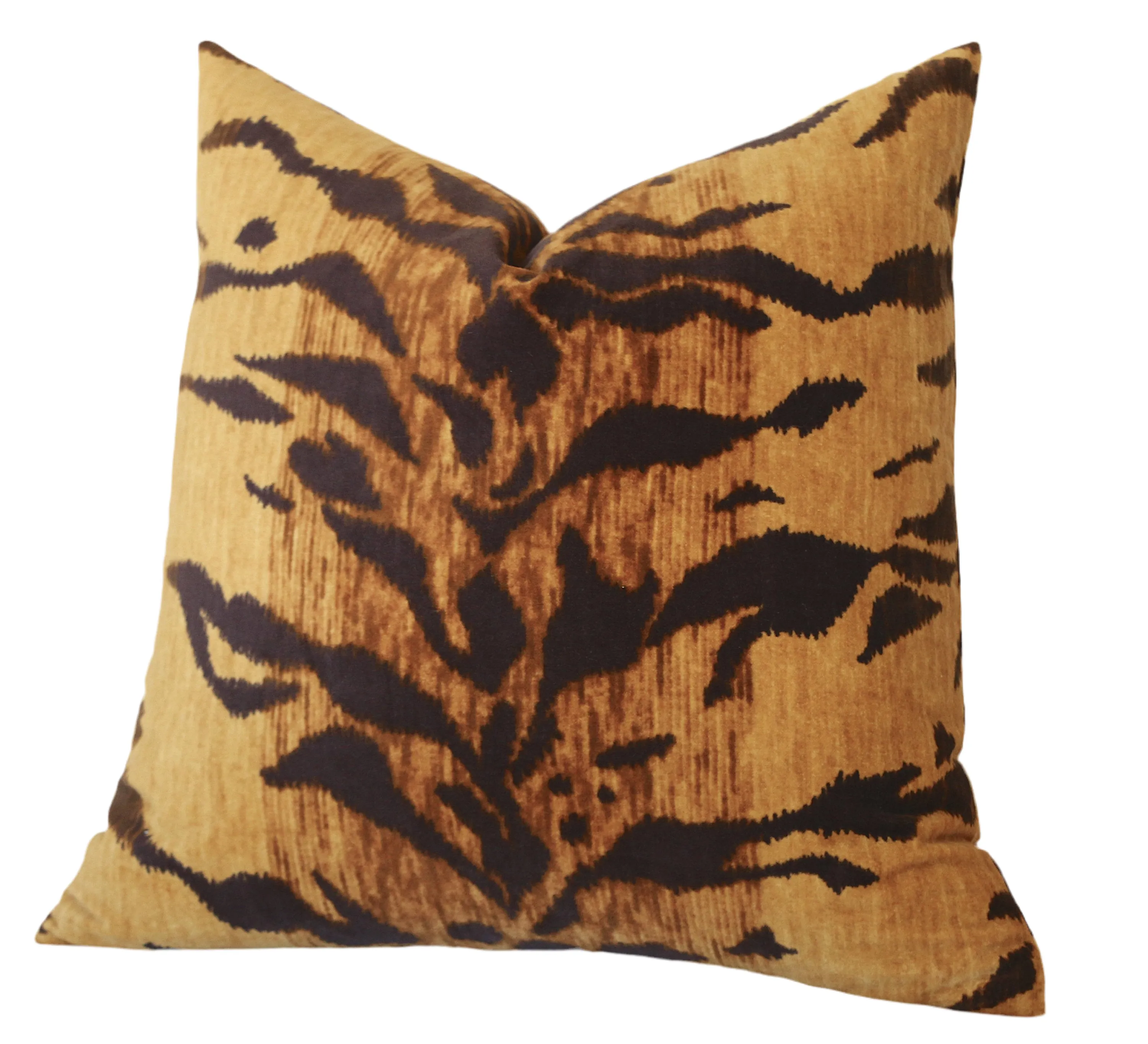 Velvet Tiger Cushion Cover / Velvet Leopard Pillow / Animal Print Pillow Cover / Jamil Natural Pillow / Beverly Hills Hotel Pillow