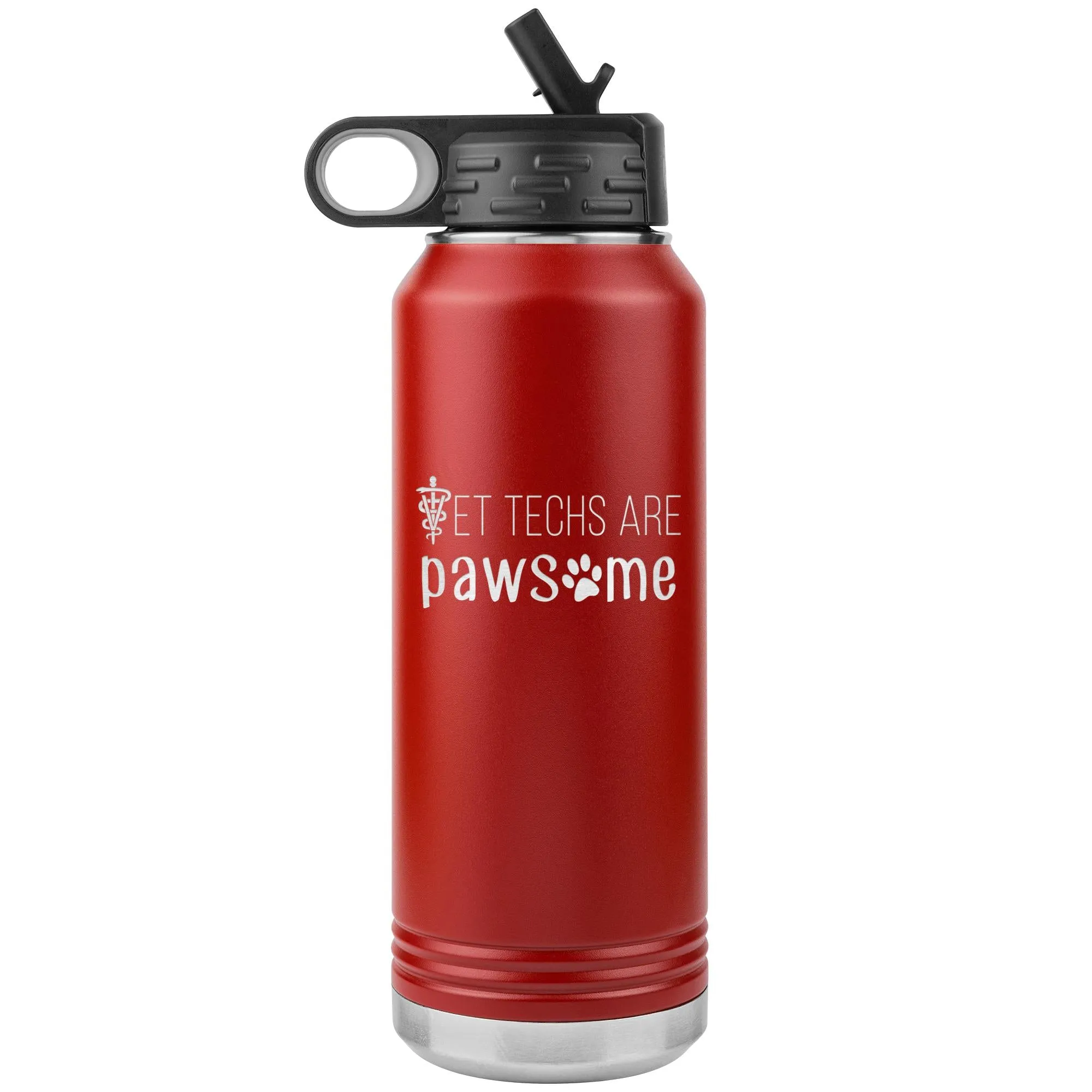 Vet techs are pawesome Water Bottle Tumbler 32 oz