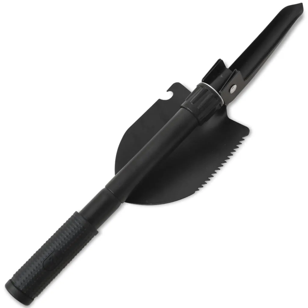 vidaXL Folding Shovel Carbon Steel Black