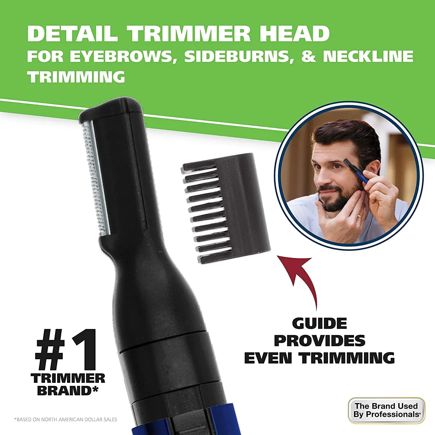 Wahl Lithium Two-In-One Pen Detail Trimmer for Nose, Ear, Neckline, Eyebrow, & Other Detailing - Blue - by the Brand Used by Professionals - Model 5643-200