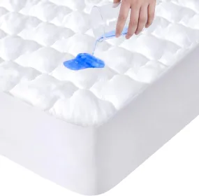 Waterproof Mattress Protector Quilted, Breathable & Noiseless Mattress Pad Cover, Fitted with Deep Pocket