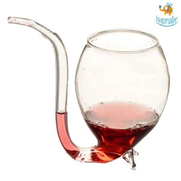 Wine Glass with Straw