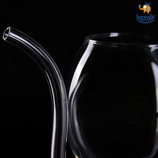 Wine Glass with Straw