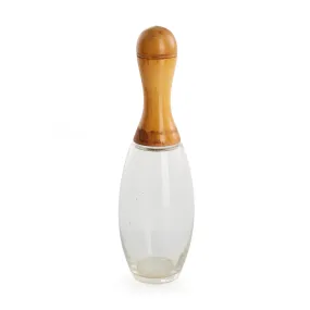 Wood and Glass Bowling Pin Bottle