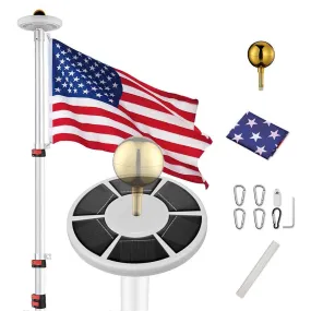 Yescom 25ft Telescopic Flag Pole with Light